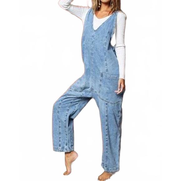 BIBI Pants - NEW BIBI miranda denim jumpsuit in blue